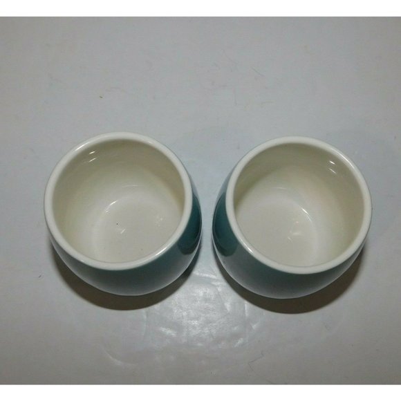 2 Tea Forte AMIE CERAMIC TEACUPS Blue & White Snowflake Design 6 oz UNUSED - Picture 4 of 6